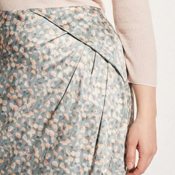 Vince Carnation Asymmetric Cascade Drape Midi Skirt in Blue Fog - Picture 2 of 11